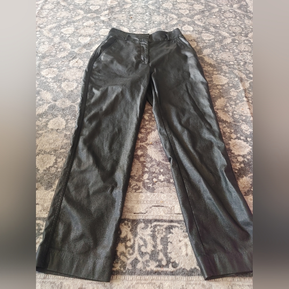 Aritzia Babaton High Waisted Black Faux Leather Pants
